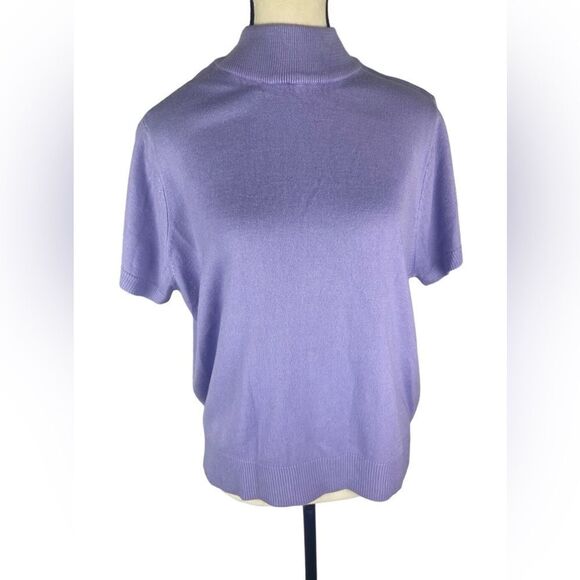 Blair Women’s Purple Acrylic Short Sleeve Turtleneck Size: PXL - Picture 1 of 6
